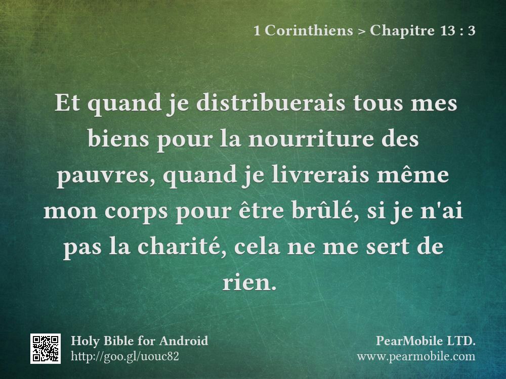 1 Corinthiens, Chapitre 13:3